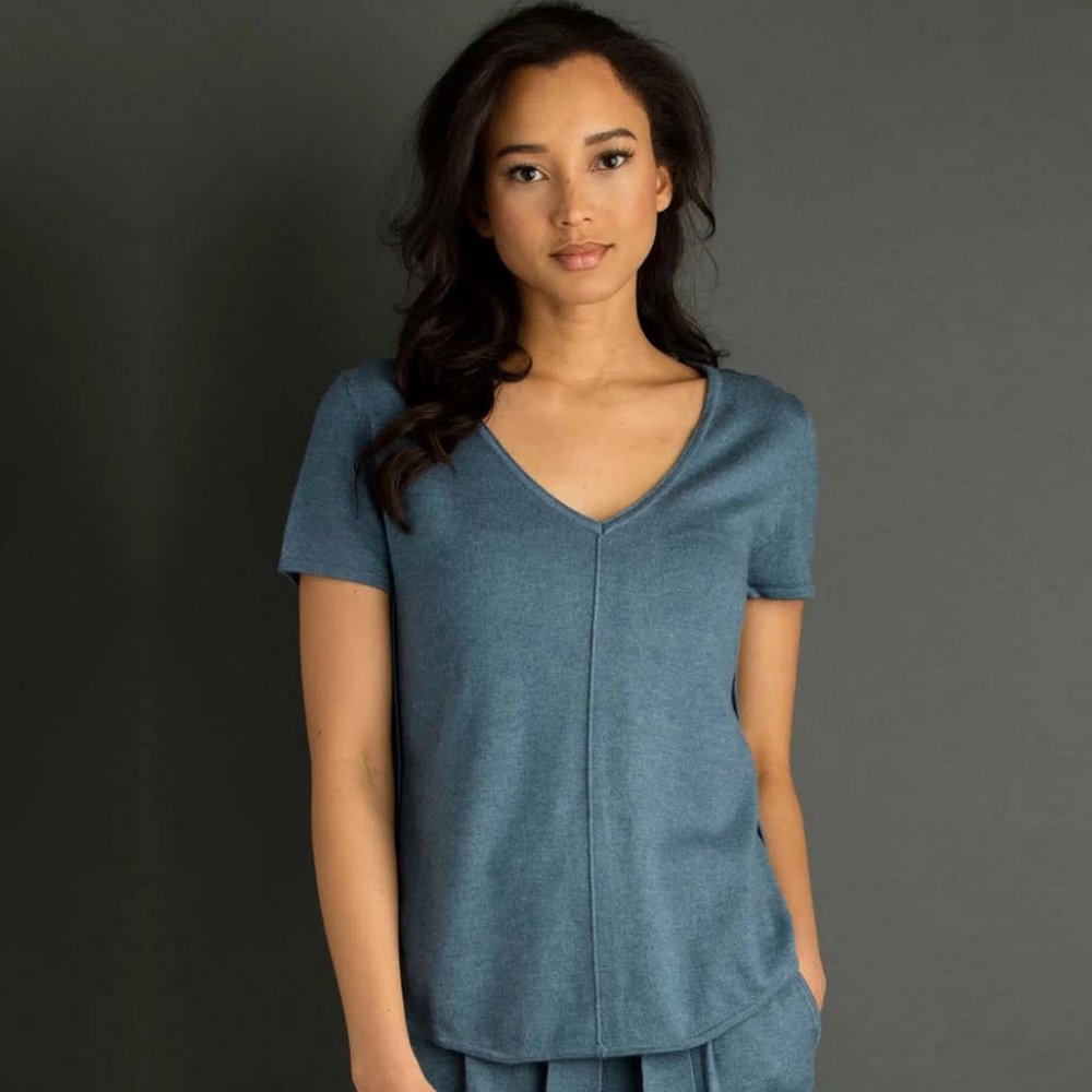 Lemon Cozy Cashmere Lounge Tee Sz L